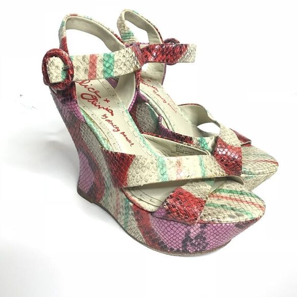 Alice + Olivia EU Sz 36.5 Wedge Sandals - Picture 1 of 6